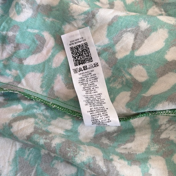 Topshop Women’s Tall US Size 8 Batwing Animal Print Shirt Dress Green Tie Waist - Picture 6 of 6